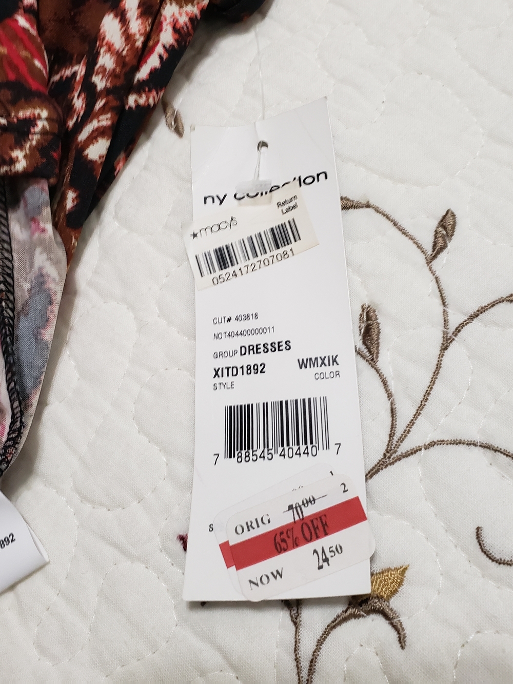NY Collection Brown and Red Floral Paisley Maxi Dress - Picture 4 of 8